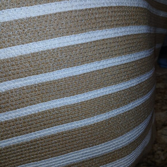 Neutral Woven Stripe Tote Bag – Coastal Chic Everyday Carryall - Picture 5 of 10